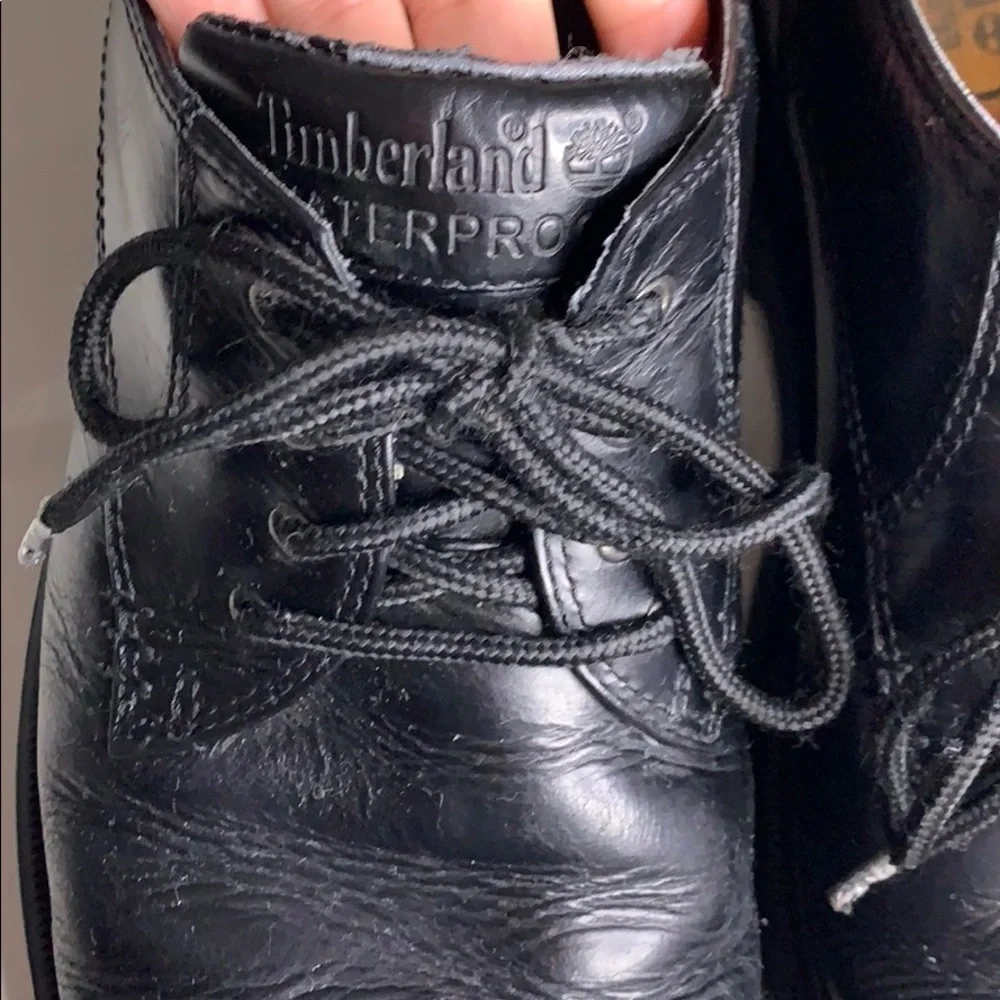 Timberland Waterproof Genuine Leather Lace shoes black men’s 10.5